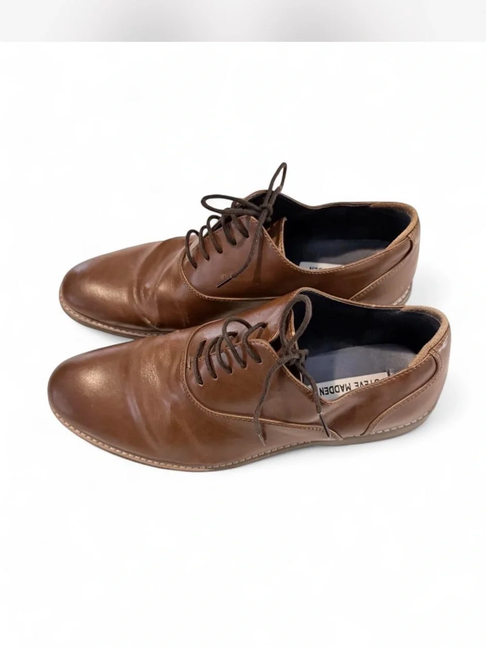 Steve Madden Brown Leather Derby Lace-Up Shoes